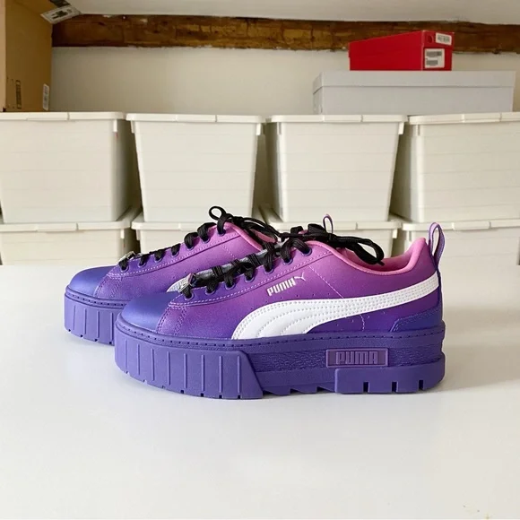 Puma X Bratz Mayze Leather Platform Sneakers in Prism Violet-Spring Crocus NIB - Picture 3 of 13